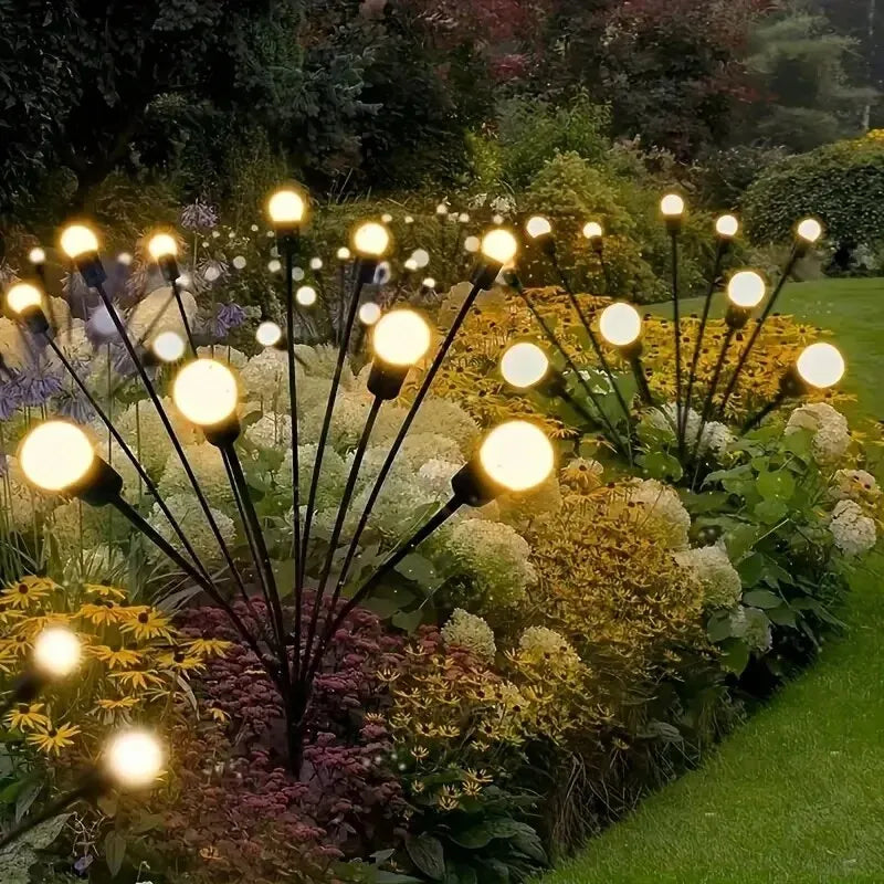 10 Lights Solar Lawn Lamp Garden Lamp, LED Wind-driven FireflyGround Plug Lamp, Garden Ramadan Decoration Festival Lamp