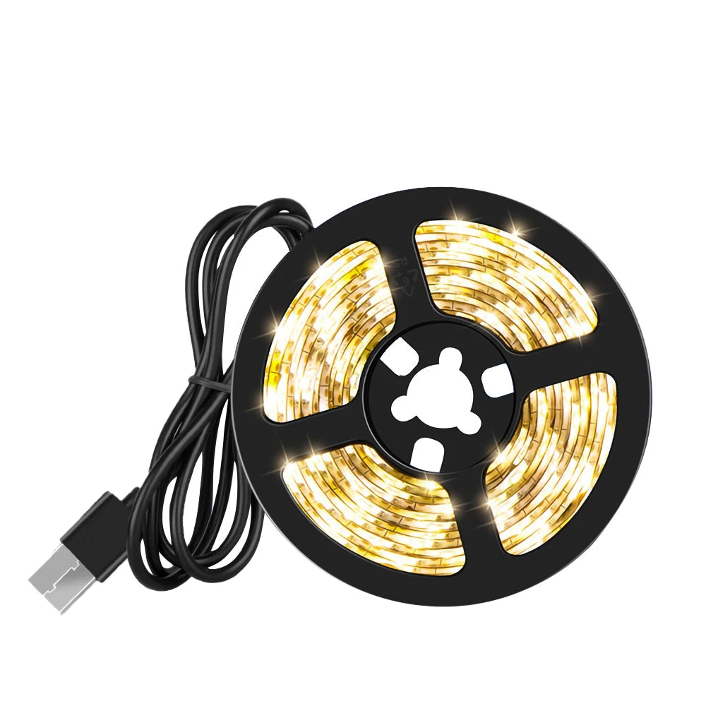 5M USB Led Strip Lights Aesthetic Room Decor Christmas Decoration Bedroom Closets Kitchen TV Ambient Ring Light Neon Wall Lamps