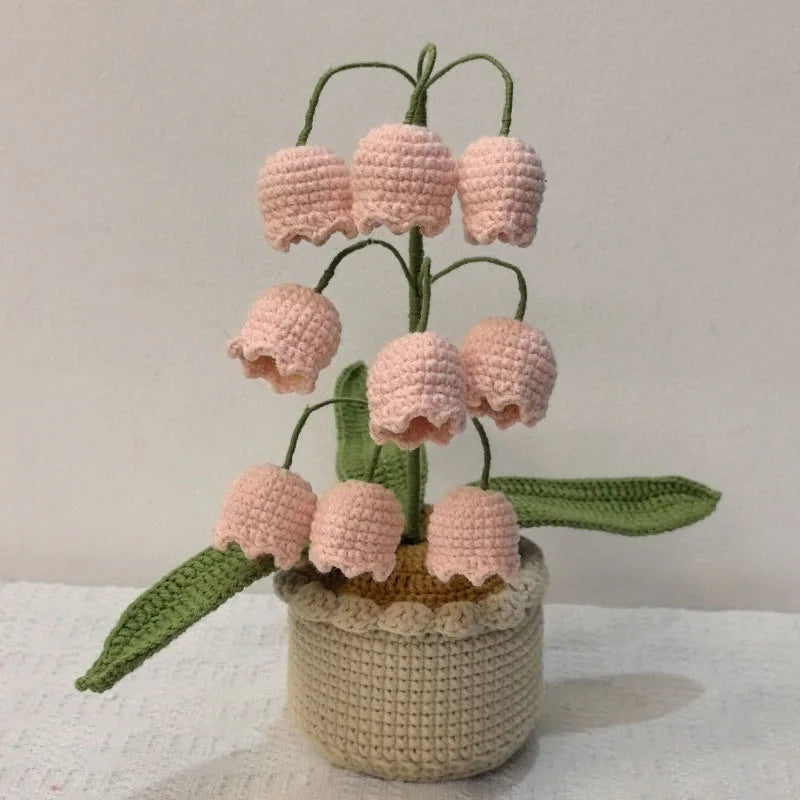 Hand-knitted Flower Crochet Sunflower Coconut tree Fake Bouquet Artificial Flowers For Home Table Decor Flower Kid Home Deco