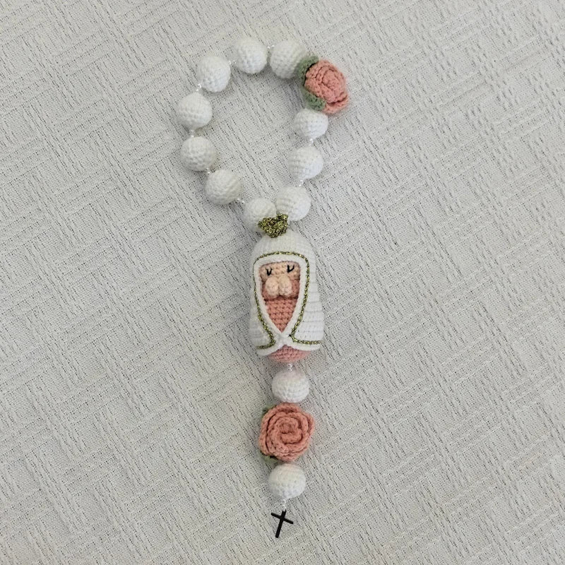 10cm Handmade Christening Baptism wedding engagement Communion birthday Bridal baby Rosaries Christmas Gift Home Decoration