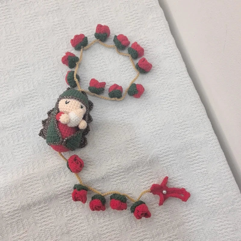 10cm Handmade Christening Baptism wedding engagement Communion birthday Bridal baby Rosaries Christmas Gift Home Decoration