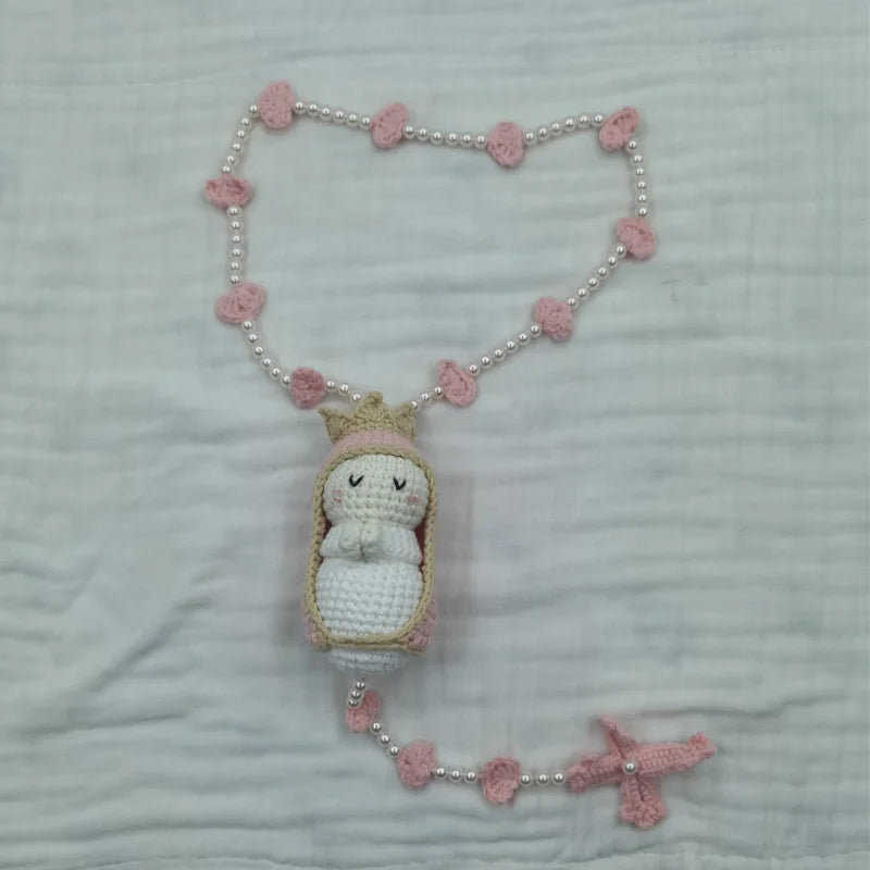 10cm Handmade Christening Baptism wedding engagement Communion birthday Bridal baby Rosaries Christmas Gift Home Decoration