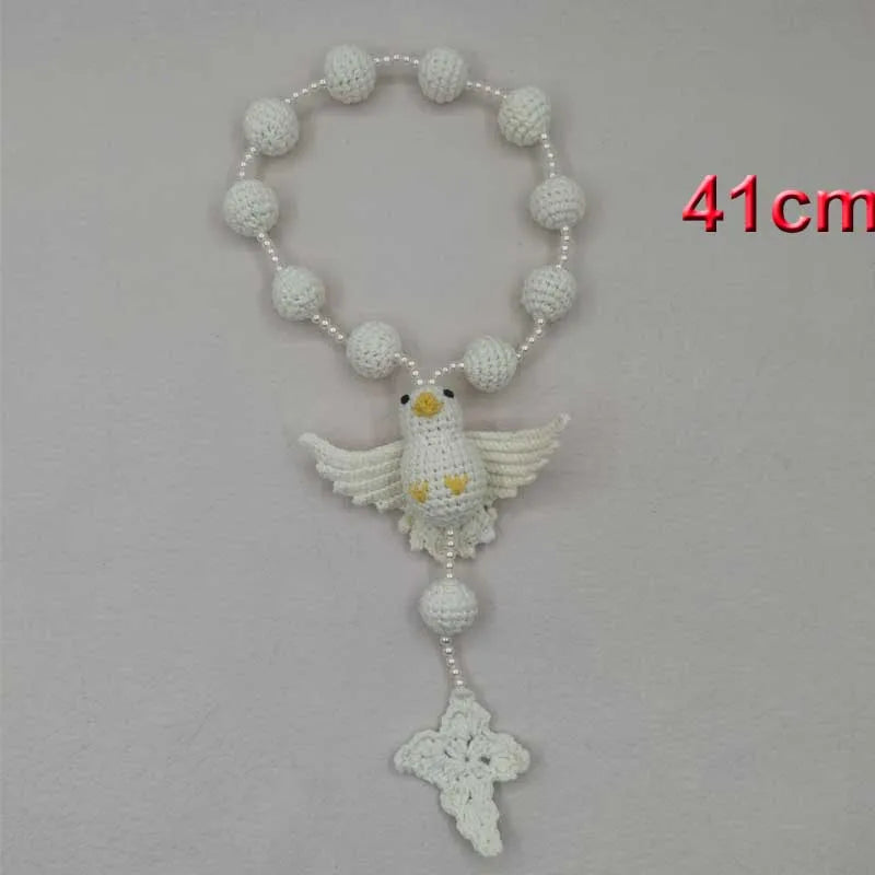 10cm Handmade Christening Baptism wedding engagement Communion birthday Bridal baby Rosaries Christmas Gift Home Decoration
