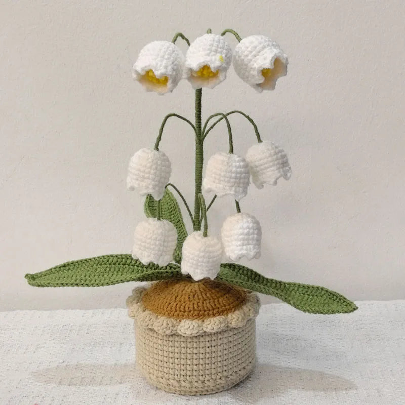 Hand-knitted Flower Crochet Sunflower Coconut tree Fake Bouquet Artificial Flowers For Home Table Decor Flower Kid Home Deco