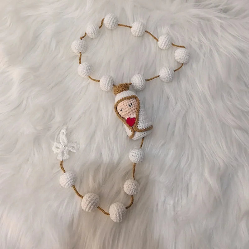 10cm Handmade Christening Baptism wedding engagement Communion birthday Bridal baby Rosaries Christmas Gift Home Decoration