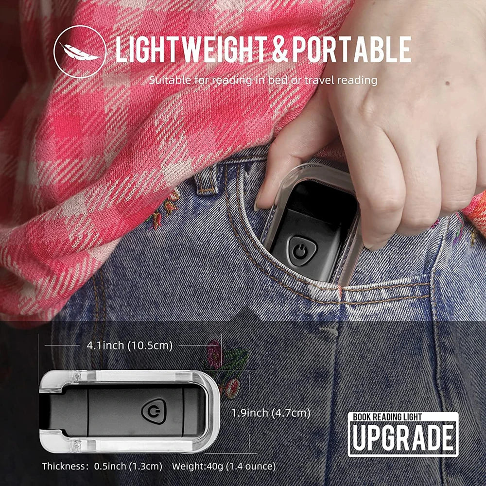 Mini Light Reading Clip Light LED Small Night Light USB Charging Adjustable Brightness Eye Protection Portable