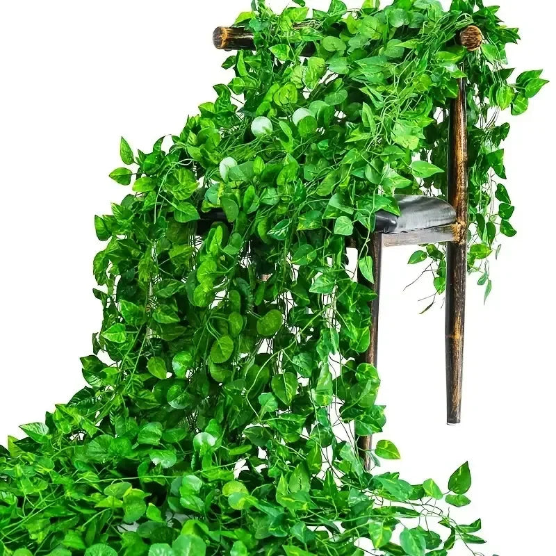 4.4/11M Artificial Plant Green Ivy Leaf Garland Fake Plant Creeper Hanging Vine Outdoor DIY Garden Wall Wedding Party Home Decor