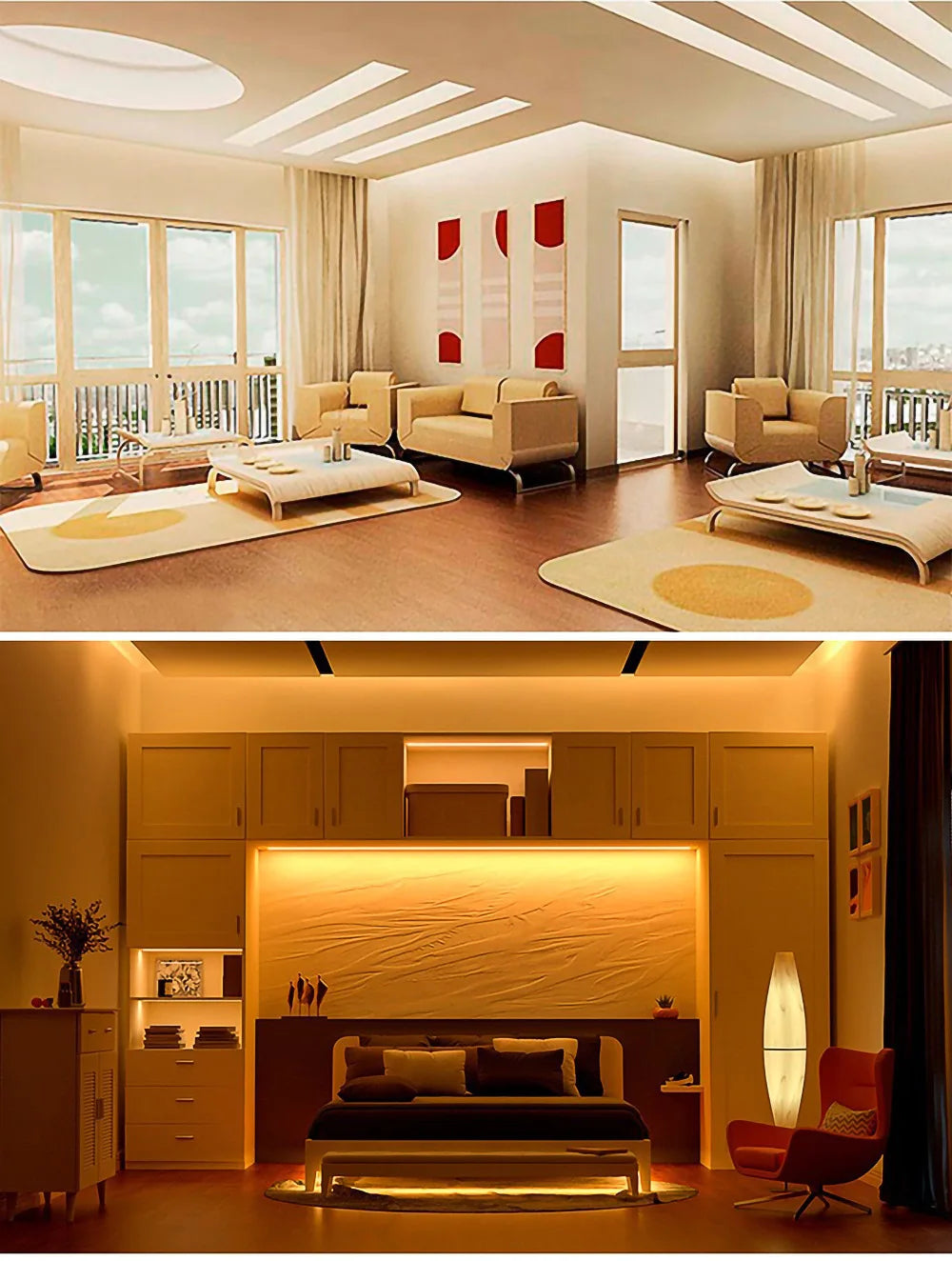 5M USB Led Strip Lights Aesthetic Room Decor Christmas Decoration Bedroom Closets Kitchen TV Ambient Ring Light Neon Wall Lamps