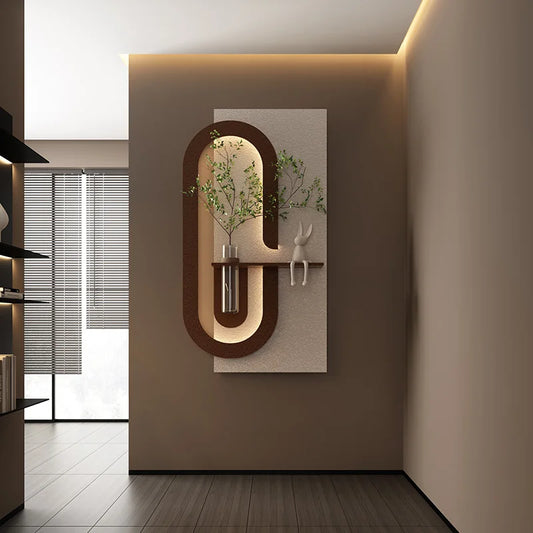 Entrance Decorations LED Wall Lamps Green Plant Corridor Hallway Modern Hanging Painting High-end Living Room Vase Mural Lights