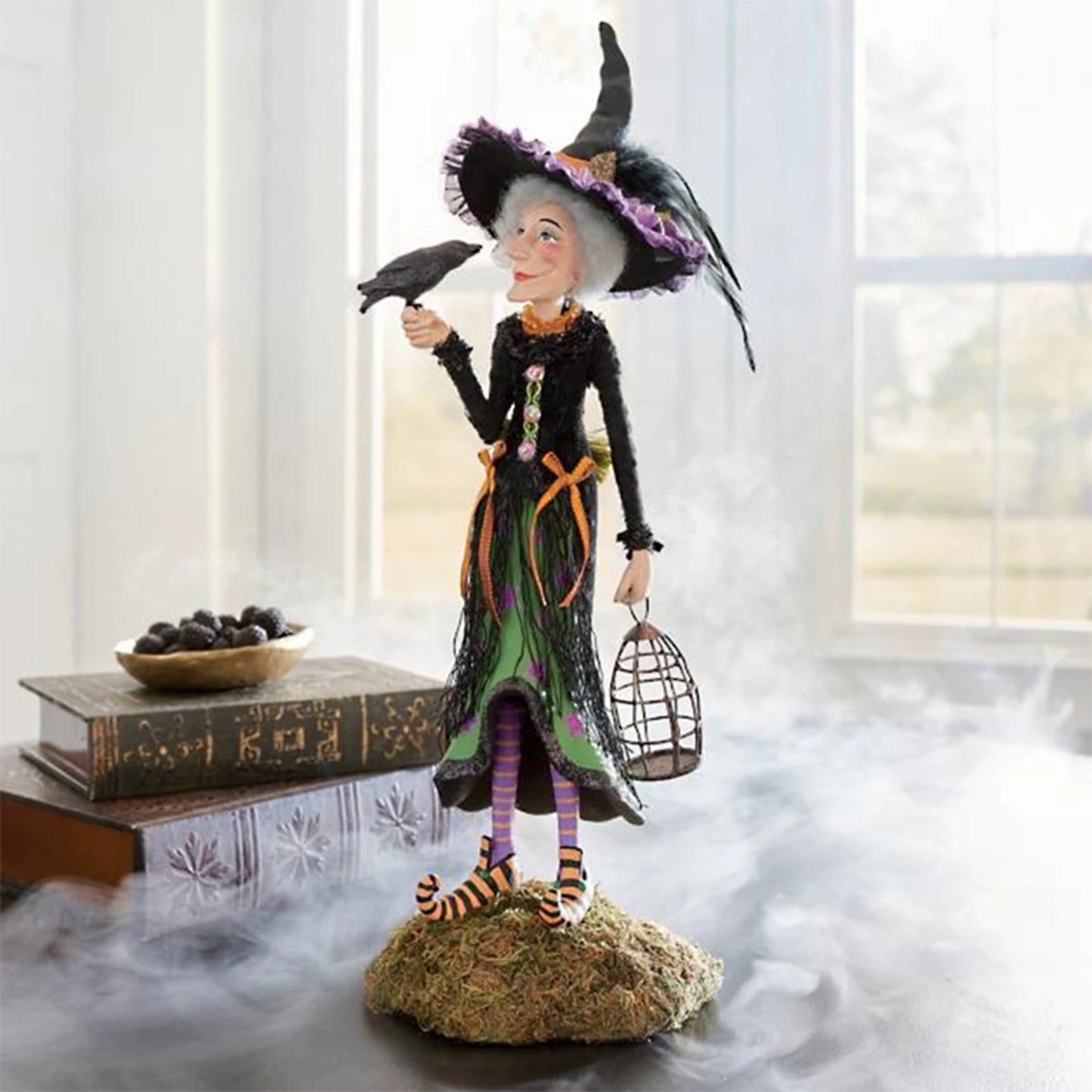 Hand-Painted Resin Crafts  Resin Witch Statue Ornament  Witch Statue Craft