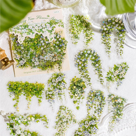 20pcs/1lot Kawaii Scrapbook Stickers  the garden is full of greenery Junk Journal  Planner Stationery Sticker Planner Decorative