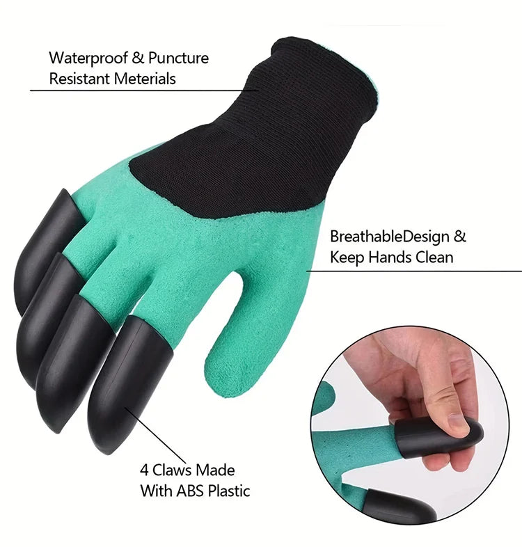 Garden gloves, stab resistant, waterproof, claw resistant, wear-resistant, ground scraping, grass pulling, soil digging, special