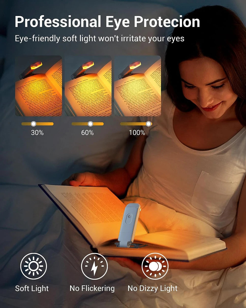 Mini Light Reading Clip Light LED Small Night Light USB Charging Adjustable Brightness Eye Protection Portable