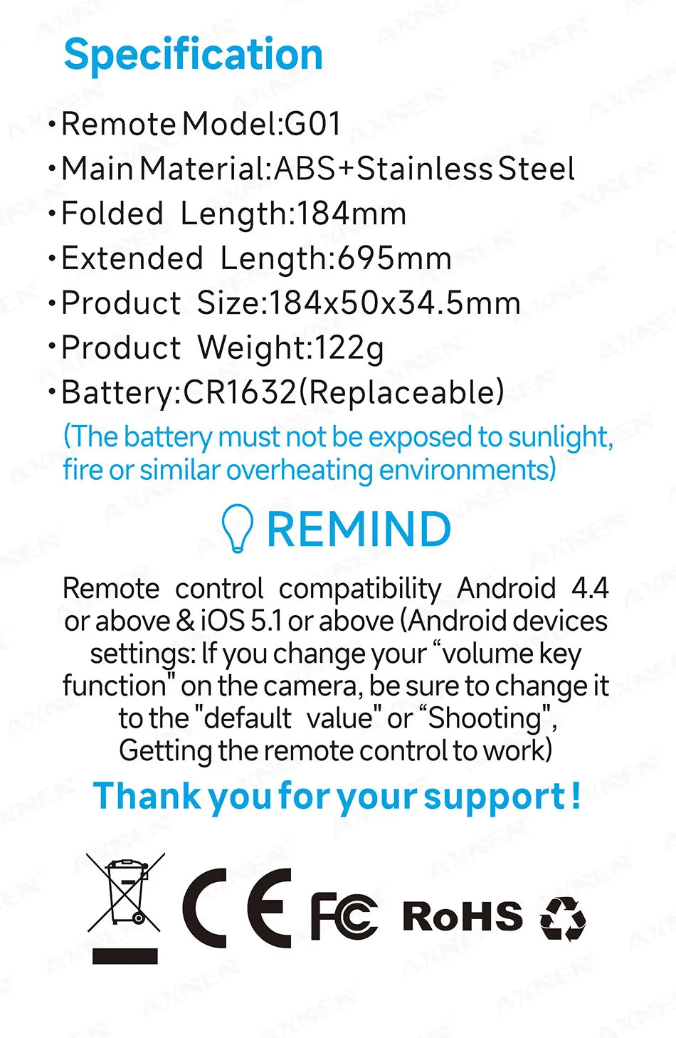 Selfie Stick Tripod for Cell Phone, Mobile Stand Monopod with Wireless Remote for iPhone Samsung Huawei Xiaomi Smartphone