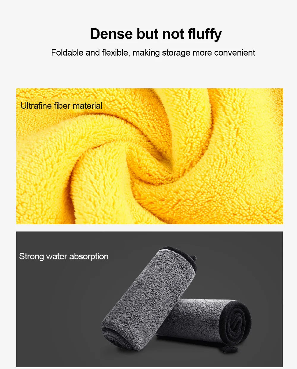 Car Wash Microfiber Towel 30x30/60CM Car Cleaning Drying Cloth Hemming Car Care Cloth Detailing Car Wash Towel