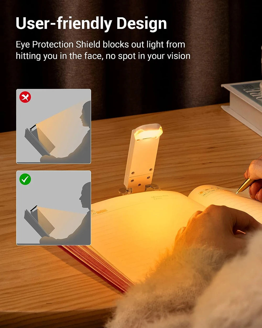 Mini Light Reading Clip Light LED Small Night Light USB Charging Adjustable Brightness Eye Protection Portable