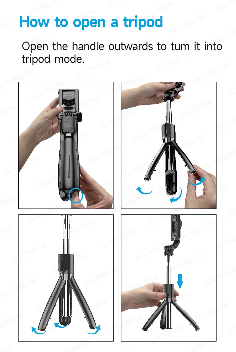 Selfie Stick Tripod for Cell Phone, Mobile Stand Monopod with Wireless Remote for iPhone Samsung Huawei Xiaomi Smartphone