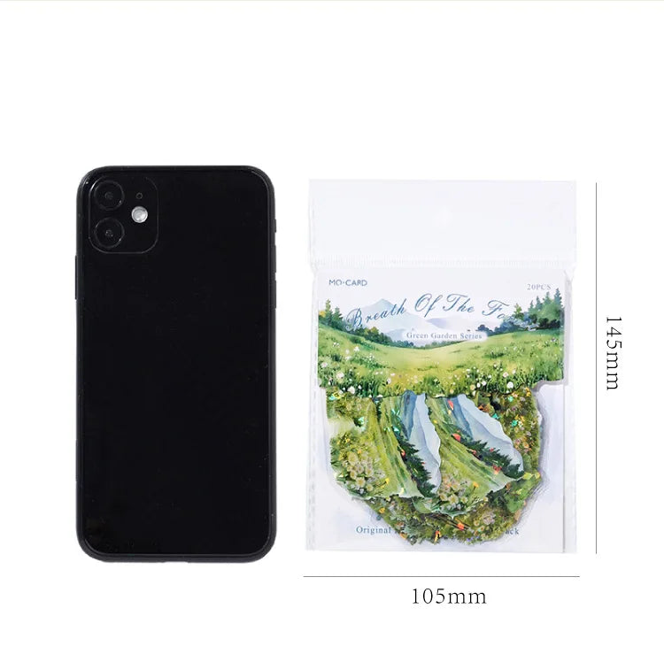 20pcs/1lot Kawaii Scrapbook Stickers  the garden is full of greenery Junk Journal  Planner Stationery Sticker Planner Decorative