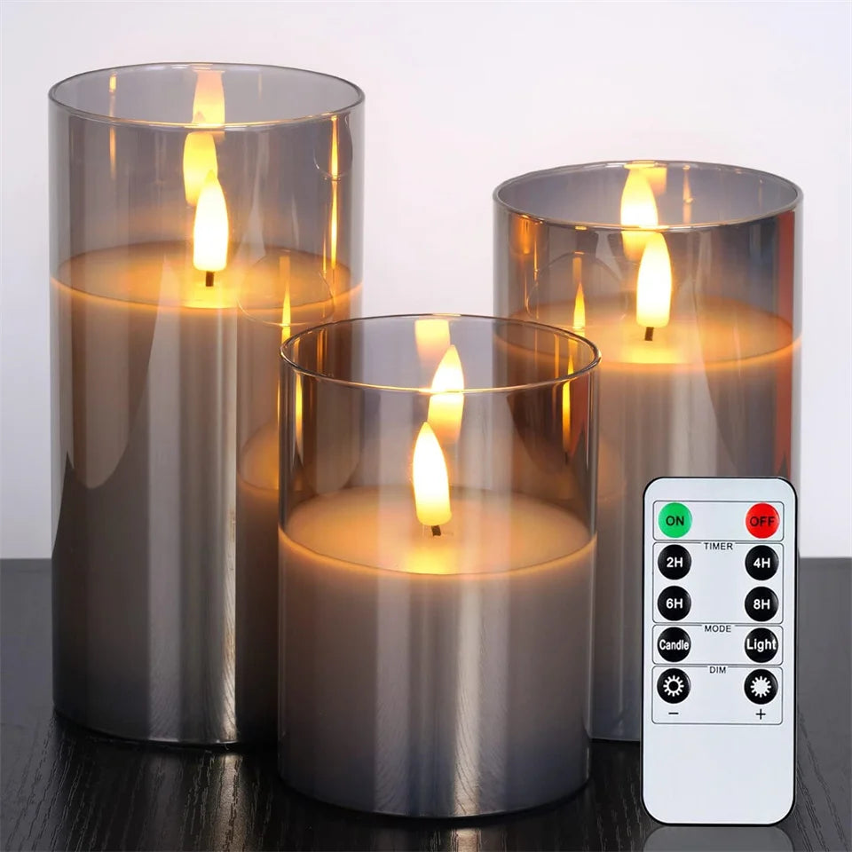 Battery Operated LED Flameless Candles with Remote and Timer Real Wax Candles Flickering Light for Wedding Home Party Decor