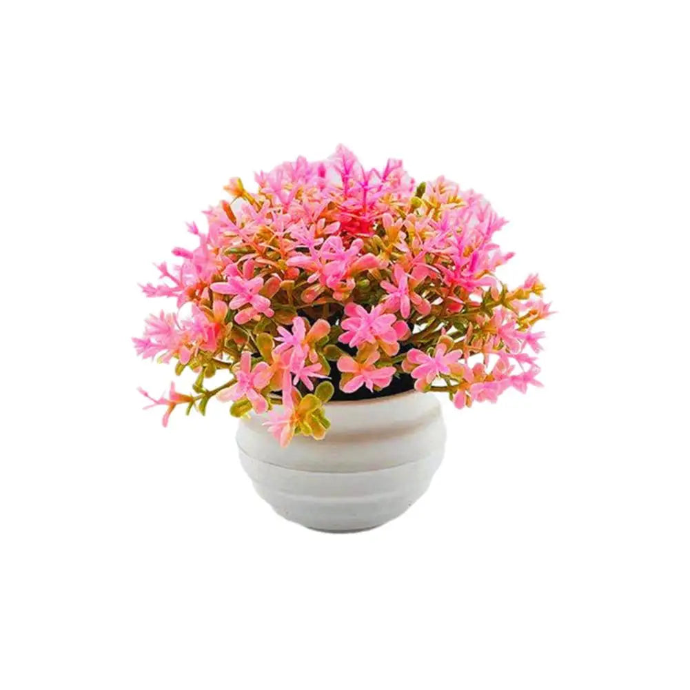 Artificial Pot Flowers 2025 Small Fake Plants with Pot Mini Potted Plants for Kitchen Garden House Office Tabletop Decoration