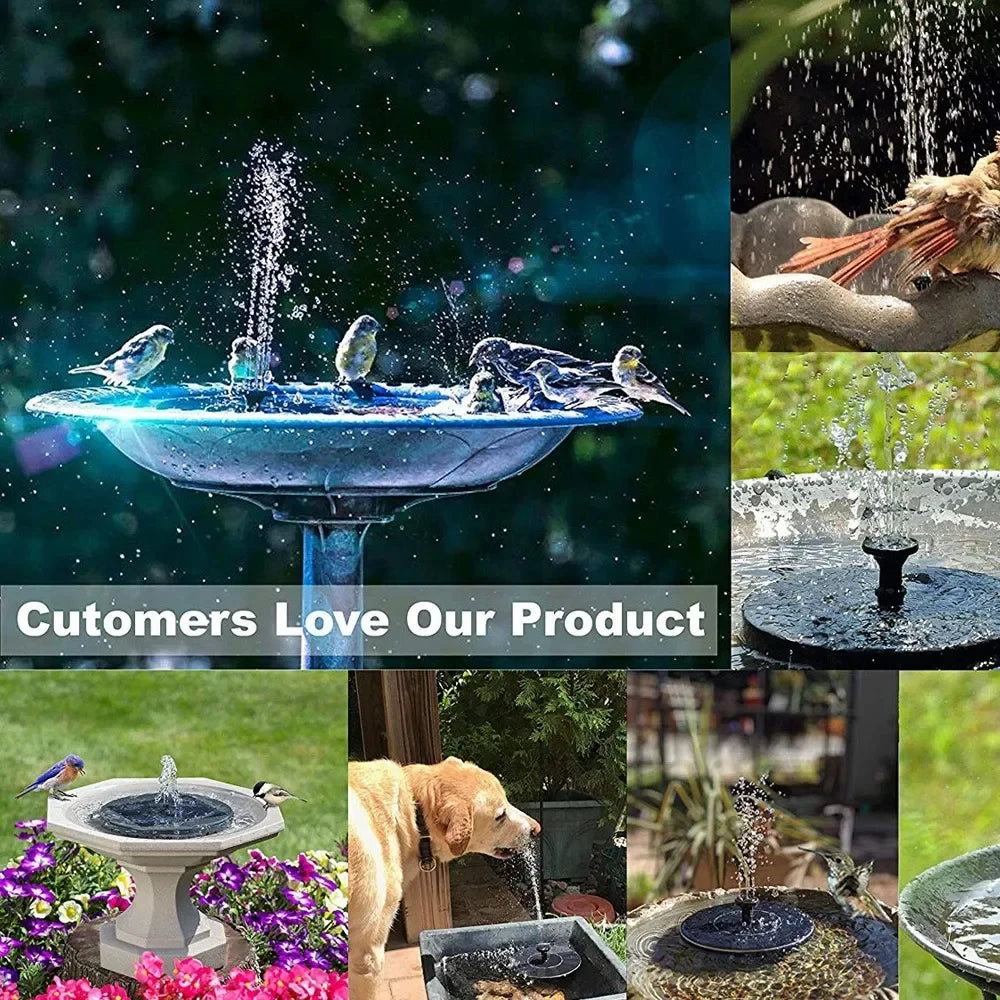 Solar Water Fountain Pool Pond Waterfall Fountain Garden Supplies Decoration Outdoor New Mini Solar Powered Fountain Bird Baths