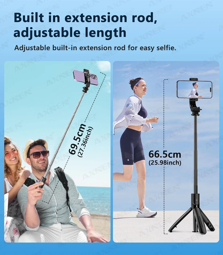 Selfie Stick Tripod for Cell Phone, Mobile Stand Monopod with Wireless Remote for iPhone Samsung Huawei Xiaomi Smartphone