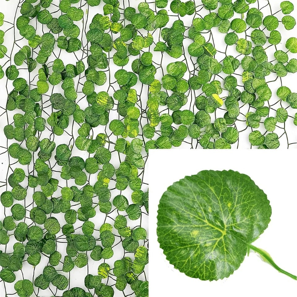 4.4/11M Artificial Plant Green Ivy Leaf Garland Fake Plant Creeper Hanging Vine Outdoor DIY Garden Wall Wedding Party Home Decor
