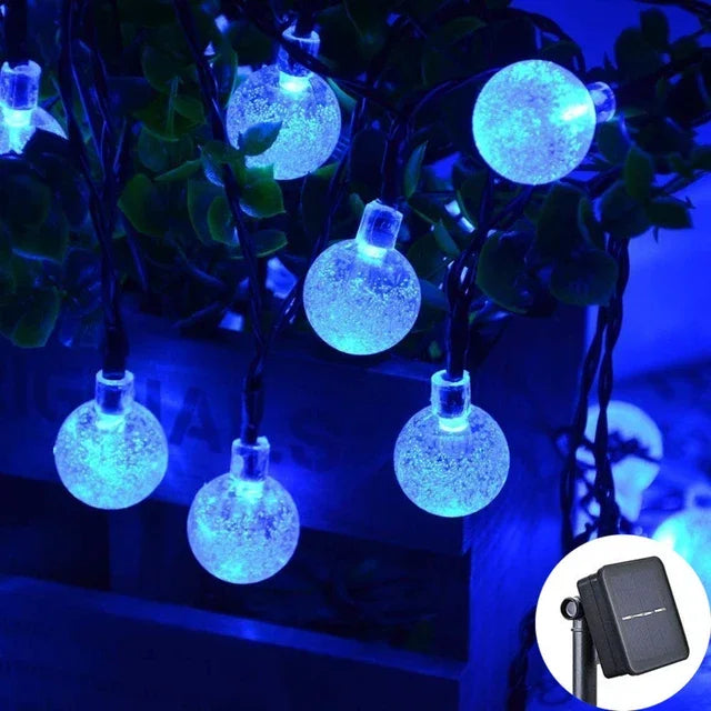 2024 New Solar Crystal Globe LED String Lights LED Solar Outdoor Light IP65 Fairy Light Christmas Garland for Garden Party Decor