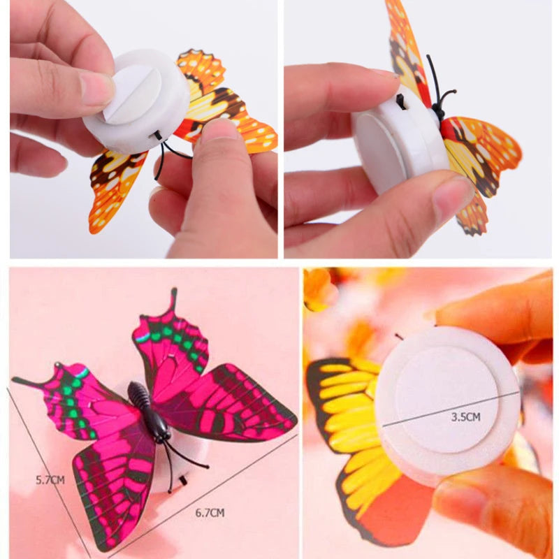 Ranpo Hot Butterfly Night Light Creative Funny Colorful Glowing Butterfly Light Stickable Diy LED House Decorative Wall Lights