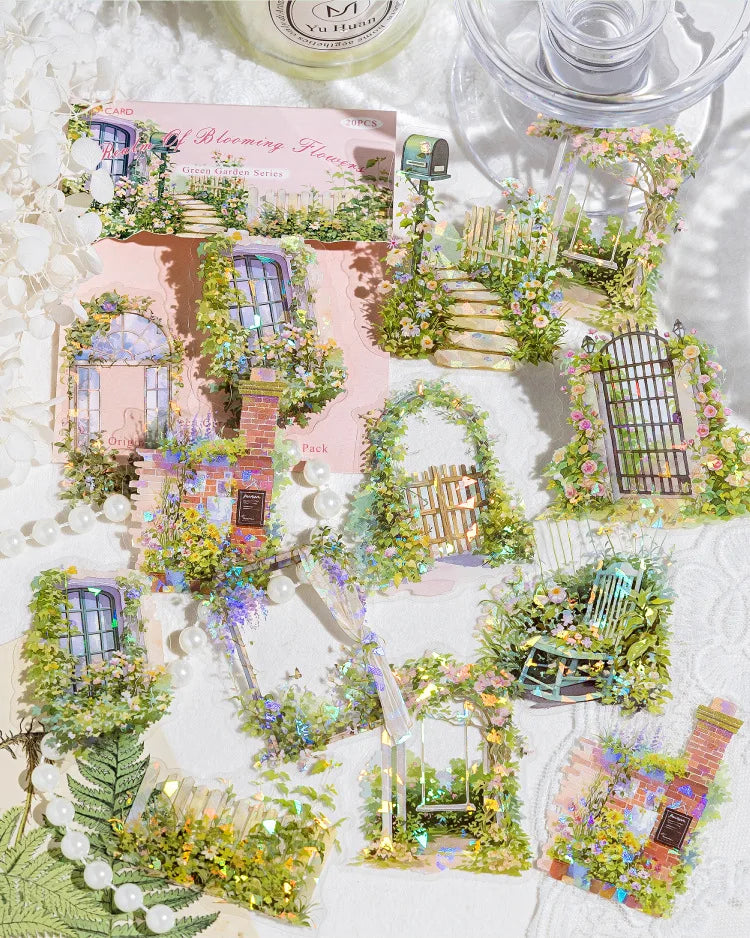 20pcs/1lot Kawaii Scrapbook Stickers  the garden is full of greenery Junk Journal  Planner Stationery Sticker Planner Decorative