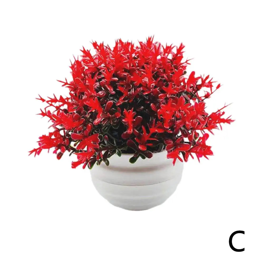 Artificial Pot Flowers 2025 Small Fake Plants with Pot Mini Potted Plants for Kitchen Garden House Office Tabletop Decoration