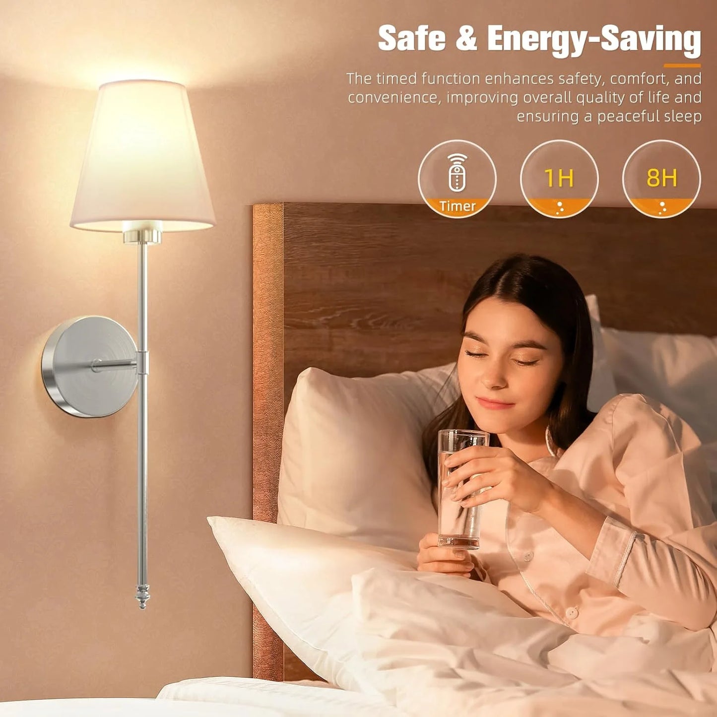 Rechargeable Battery Powered Wall Lamp 11Rgb Wireless Wall Light with Remote Control, Dimmable Wall Lamp for Bedroom Living Room