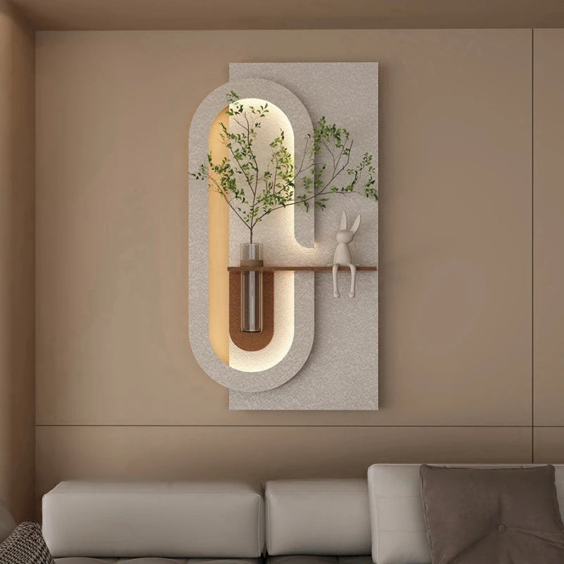 Entrance Decorations LED Wall Lamps Green Plant Corridor Hallway Modern Hanging Painting High-end Living Room Vase Mural Lights