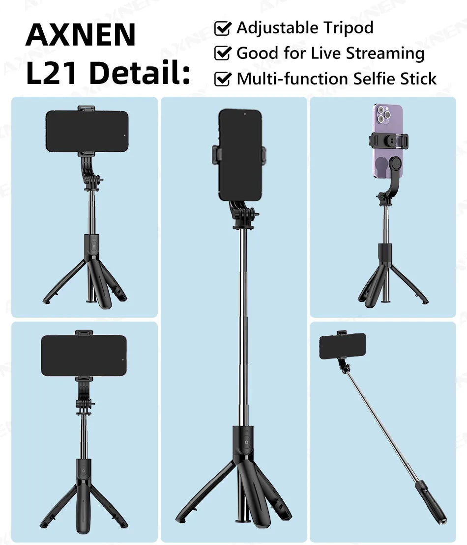 Selfie Stick Tripod for Cell Phone, Mobile Stand Monopod with Wireless Remote for iPhone Samsung Huawei Xiaomi Smartphone