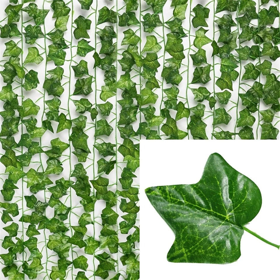 4.4/11M Artificial Plant Green Ivy Leaf Garland Fake Plant Creeper Hanging Vine Outdoor DIY Garden Wall Wedding Party Home Decor