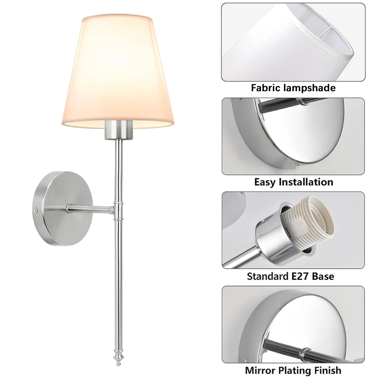 Rechargeable Battery Powered Wall Lamp 11Rgb Wireless Wall Light with Remote Control, Dimmable Wall Lamp for Bedroom Living Room